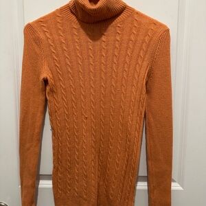Cozy Autumn Cable Knit Turtleneck Sweater